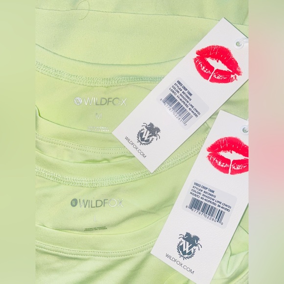 Wildfox High Vibes Shadow Lime Neon Sleeveless Throwback Crop Tank Muscle Top - Picture 4 of 9